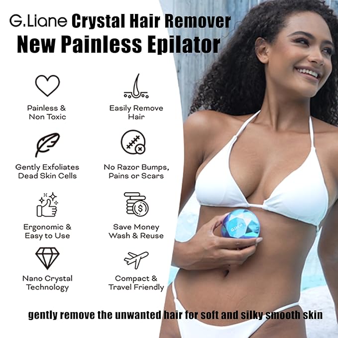 Crystal Hair EraserPainless Nano Hair Remover ExfoliationGentle and Efficient Glass Hair Removal Device Without WaxingNatural Epilator for Women and Men(Royal Blue)