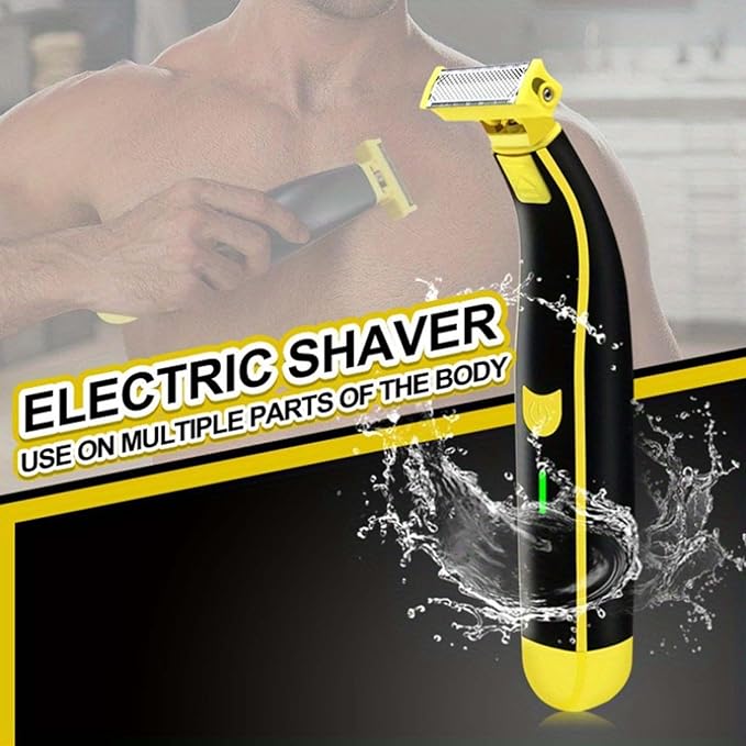 2024 New Full Body Washed Wet and Dry Shaver Full Body Men's Electric Shaver Wash Wet and Dry Double Shave Dry Wet Waterproof Mens Rotary Facial Shaver Ergonomic Body Shaver (1PC)