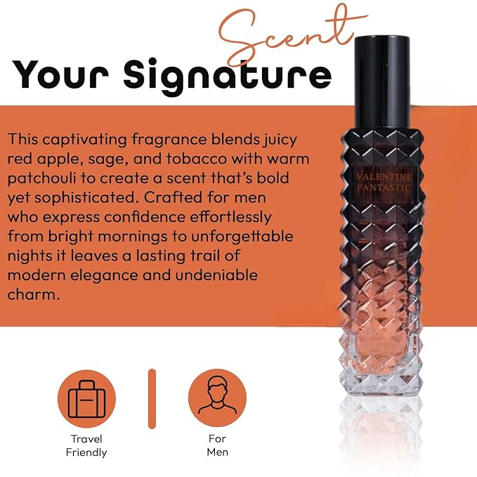 Valentine Fantastic Cologne for Men 100ml and 30ml Travel Spray Eau De Parfum Gift Set for Men 2 Pack