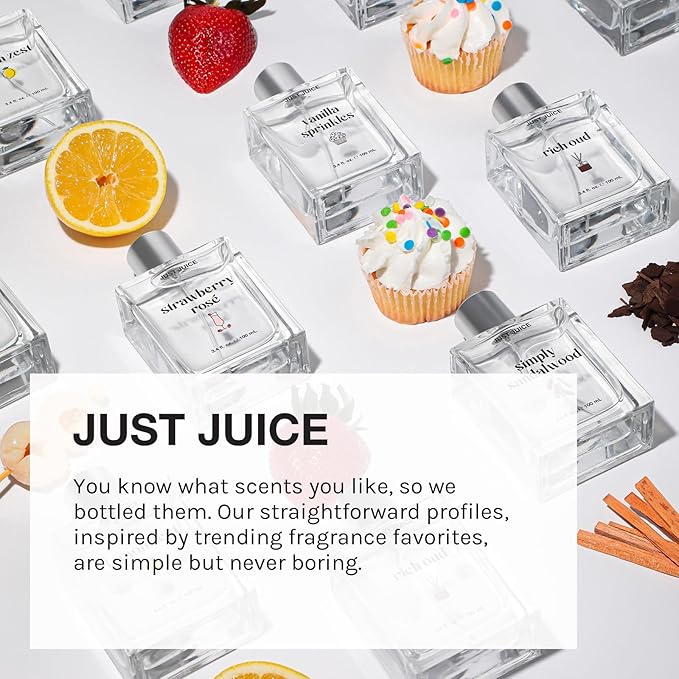 Just Juice Fruity Fizz Duo - Fruity Floral Perfume for Women and Men - Tropical Fruit and Sparkling Strawberry Mini Travel Perfumes - 2 pc