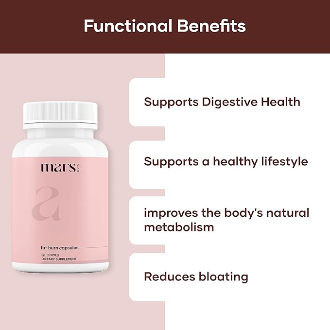 Mars Fat Burn Capsules with Psyllium Husk Moringa &amp Dandelion Root ? Herbal Blend for draft Routine (Pack of 3)