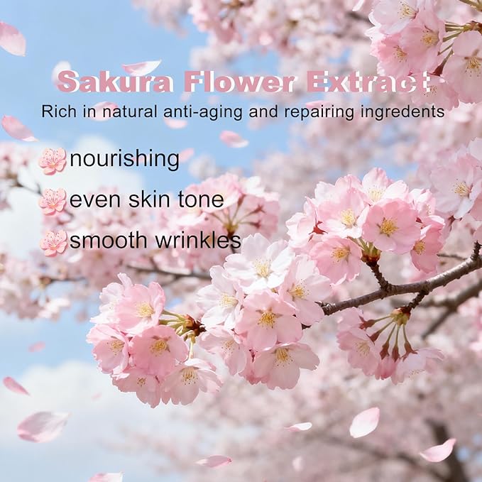 Sakura Skin Care Set Christmas Birthday Gifts for Teen Girls -Skincare for Girls 10-12 - Kids Skin Care Set for girls Ages 8-12 - Kids Skin Care for Teens 10-12 - Skin Care Kit for Women with Gua Sha