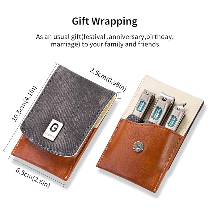 MR.GREEN 3 pcs Nail Clippers Set Stainless Steel Nail Clippers &amp Slant EDG Toenail Clipper Cutter for Men and Women