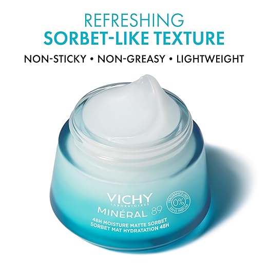 Vichy Mineral 89 Fragrance Free Cream Moisture Boosting Cream with Hyaluronic Acid Daily Face Moisturizer Available in 3 Formulas For All Skin Types Dry &amp Sensitive Skin &amp Mattifying for O