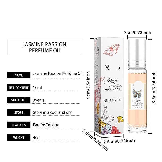 Roll-On Jasmine Perfume - Long-Lasting Portable Mini Fragrance For All-Day Allure(3PCS)