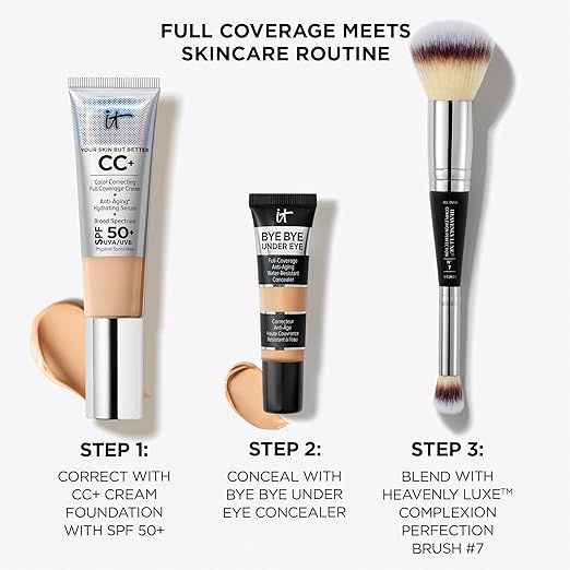 IT Cosmetics Bye Bye Under Eye Concealer - Water-Resistant 24H Full Coverage Brightening Concealer For Dark Circles Fine Lines Redness &amp Discoloration Anti-Aging Color Correcting Cream - 0.4 f