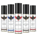 CA Perfume Best Fall Men Set Impression of (Eros Flame + Belgarian Man + Legend + Fire In Height + Tuscan Leather) Fragrance Body Oils Essential Sample Travel Size Roll-On (0.3 Fl Oz/10 ml) x5