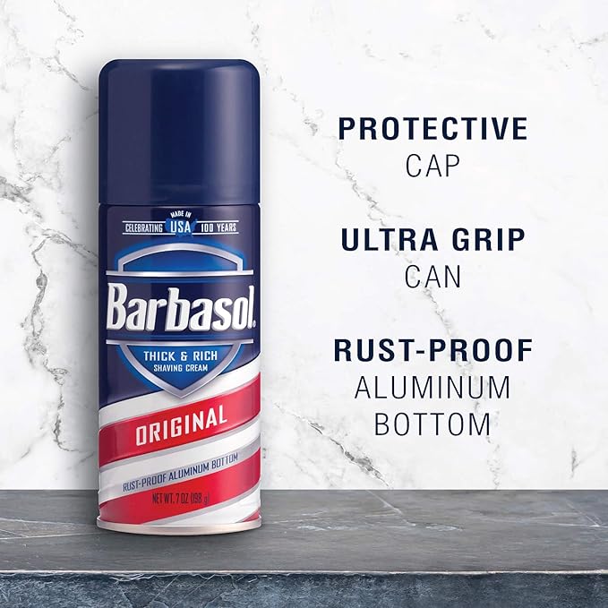 Barbasol Original Thick and Rich Shaving Cream 7 Ounce Pack of 6