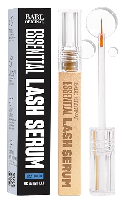 Babe Original Lash Serum - Fuller &amp Longer Looking Eyelashes Advanced Lash Enhancing Treatment for Natural Lashes Extensions &amp Eyebrows Vegan &amp Cruelty-Free