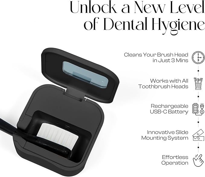 Mondano UV-C Toothbrush Sanitizer and Holder Toothbrush Case - Manual/Electric Toothbrush Cover for Any Toothbrush Head - Rechargeable Toothbrush Travel Case Tooth Brush Cover Cap for Home