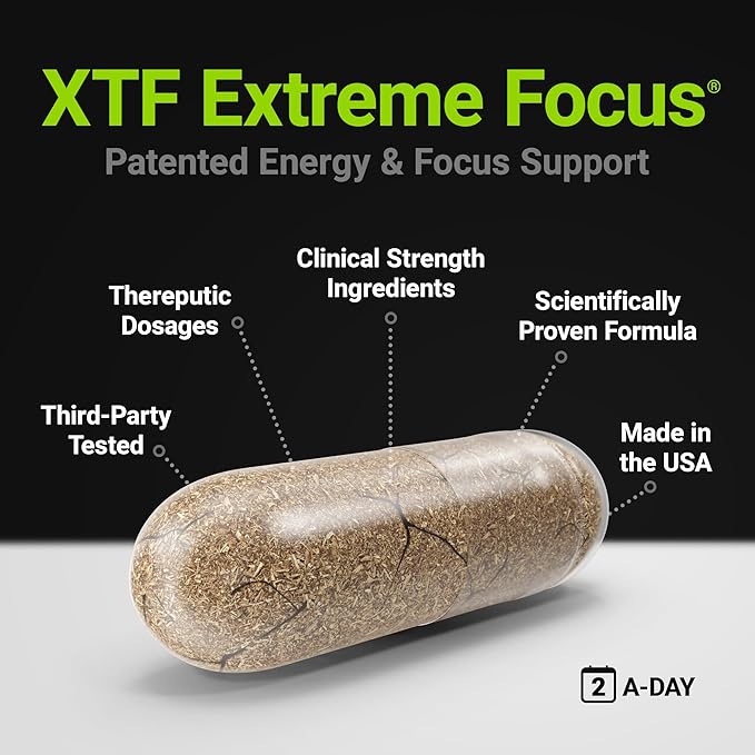 Procera XTF - Perfect Study Aid - Immediate Results - Improved Focus &amp Memory Retention - Increased Oxygen &amp Blood Flow - Mental Clarity - Energy Boost - Slow Cognitive Decline - 40 Count