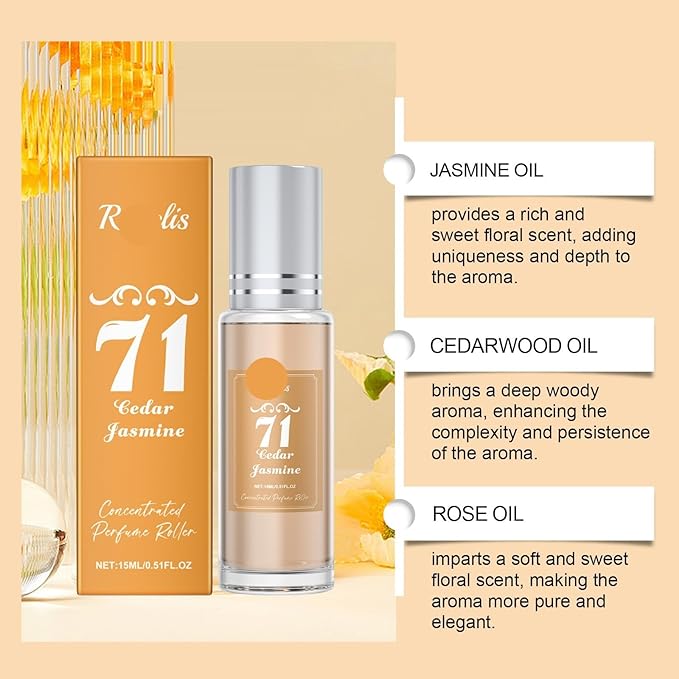 Jasmine Charm Perfume Roll-On | Natural Fresh Floral Scent | Daily Wear For Elegance &amp All-Day Fragrance(2PCS)