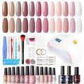 Gellen Gel Nail Polish Kit with U V LED Light 72W Nail Dryer 12 Gel Nail Colors No Wipe Top Base Coat Nail Art Decorations Manicure Tools All-In-One Manicure Kit for Mother's Day Gift
