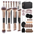 MAGEFY Makeup Brushes 37 Pcs Makeup Kit Multi-functional Makeup Tool Set with Double-End Powder Blush Eyeshadows Brush Make up Brushes Set BagBlackgold