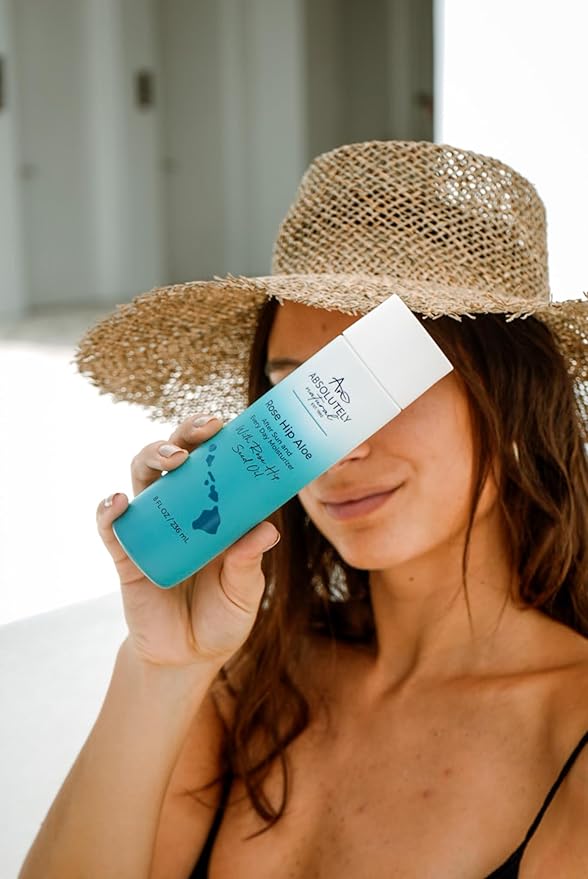 Absolutely Natural After Sun Lotion &amp Moisturizer with Aloe Vera Rose Hip Oils &amp Vitamin E | Helps Prevent Anti-Aging &amp Sunburn Relief - 8 Fl Oz