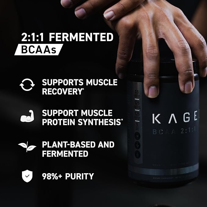 BCAA Powder Kaged BCAAs Amino Acids Fermented Plant Based &amp Vegan Friendly Branched Chain Amino Acid 5g BCAA Unflavored Amino Acid Supplements for Men 72 Servings