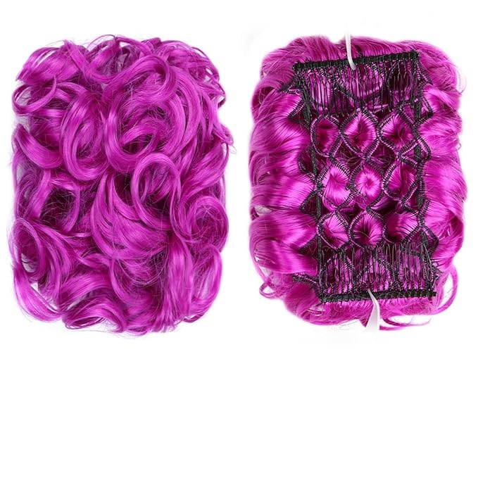 FRANCES Fake Hair Bun Synthetic Messy Bun Wig Hair Pieces Wavy Curly Bun Ponytail Hair Extensions Bun Hair Comb Women Bun Wig Hair Accessories (Color : 51P)