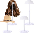 Geelin 4 Pack Wig Stand 9.8-18.9 Adjustable Height Wig Head Holder Non Slip Portable Hat/cap Display Stand for Multiple Wigs(White)
