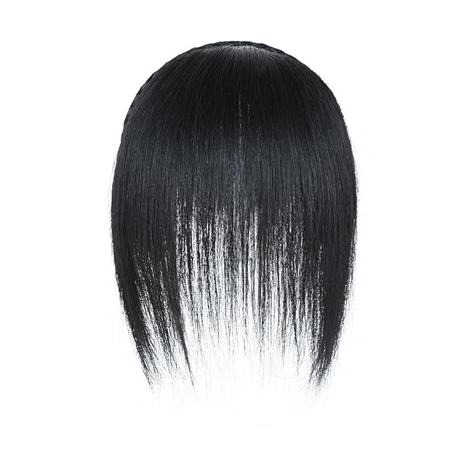 10 Straight Hair Piece With Twist Braid Headband for Women Human Hair Clip In Topper Hair Extension With Bangs (Natural Black)