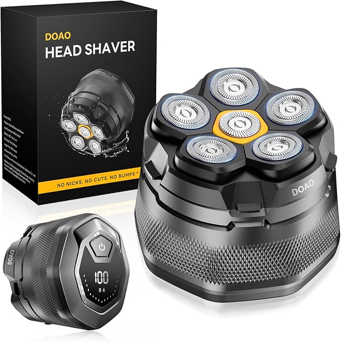 Head Shavers for Bald Men 6D Magnetic Floating Blades Smooth Shave in 3 Minutes USB-C Rechargeable 180min Runtime Wet &amp Dry Easy Clean Anti-Slip Design(A6-Plus)