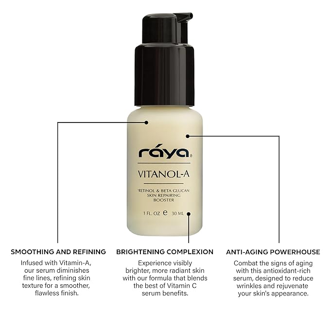 RAYA Vitanol - A (501) Serum for Face | Vitamin-A &amp Vitamin C Serum | Anti-Aging Antioxidant Face | Skin Care for Oily Skin | Smoothing Refining &amp Skin lightening
