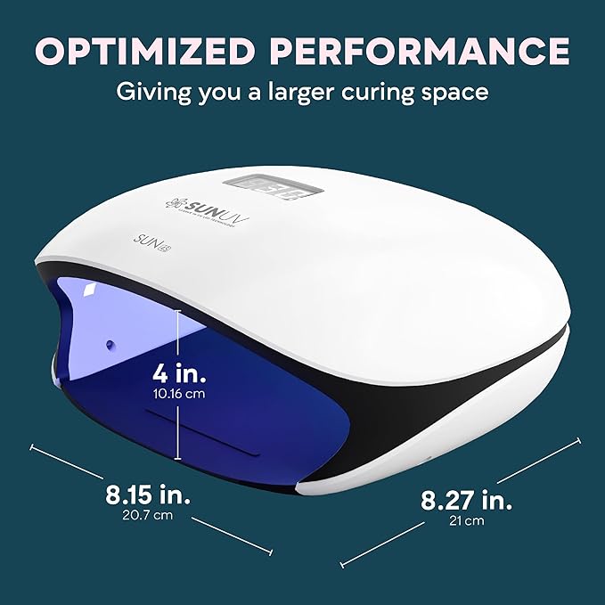 SUNUV UV LED Nail Lamp UV Light for Gel Polish with 4 Timer Settings Nail Dryer with LCD Display Removable Base SUN4S Black