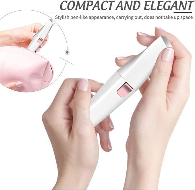 2-in-1 Facial Hair Remover for Women ? Rechargeable Eyebrow Trimmer &amp Body Groomer with LED Light Hypoallergenic Blades ? Pain-Free for Upper Lip Chin Bikini Line