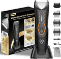 Manscape Body Hair Trimmer for Men Pubic Groin Hair Trimmer for Men with Safe BladeCordless Ball Shaver w/Light Charging DockWaterproof Body Groomer ManLED Display1H ChargeOrange