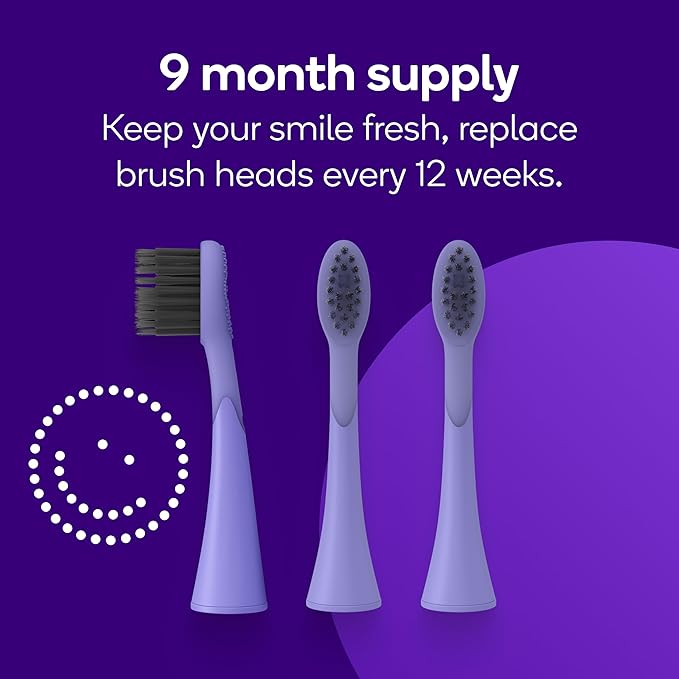BURST Genuine Replacement Heads for Original Sonic Electric Toothbrush (Lavender/3 Pack) | Ultra Soft Bristles for A Clean Deep | Stain &amp Plaque Removal