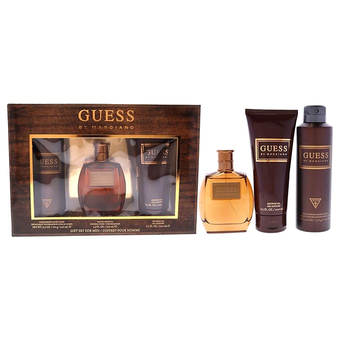 Guess by Marciano for Men - 3 Pc Gift Set 3.4oz EDT Spray 6.7oz Shower Gel 6.0oz Deodorizing Body Spray