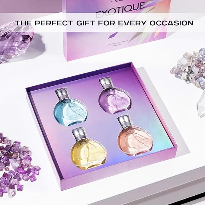 Carlton London Exotique Perfume Gift Set for Women - 4 x 30ml Premium Fragrances with Rose Orange Cedar and Honey Notes Luxury Perfume Gift Box for Her Birthday Anniversary Wedding