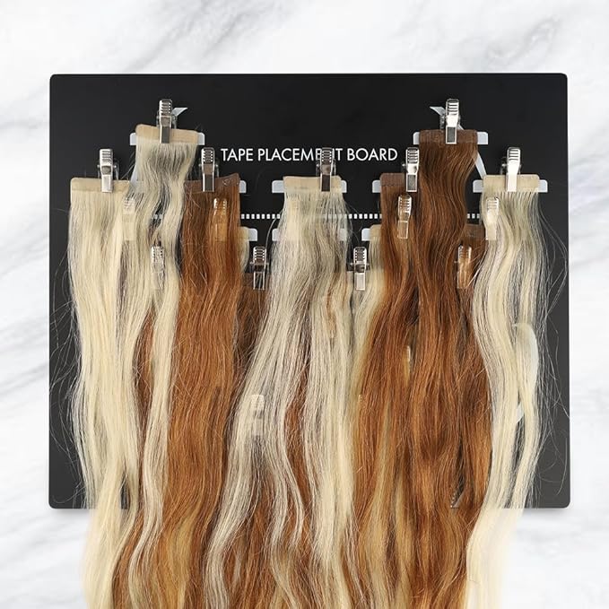 Hair Extension Tape In Placement Board Acrylic Hair Extensions Hanger Carrier Hair Display Holder Rack with Clips Clip In Wig Hairpieces