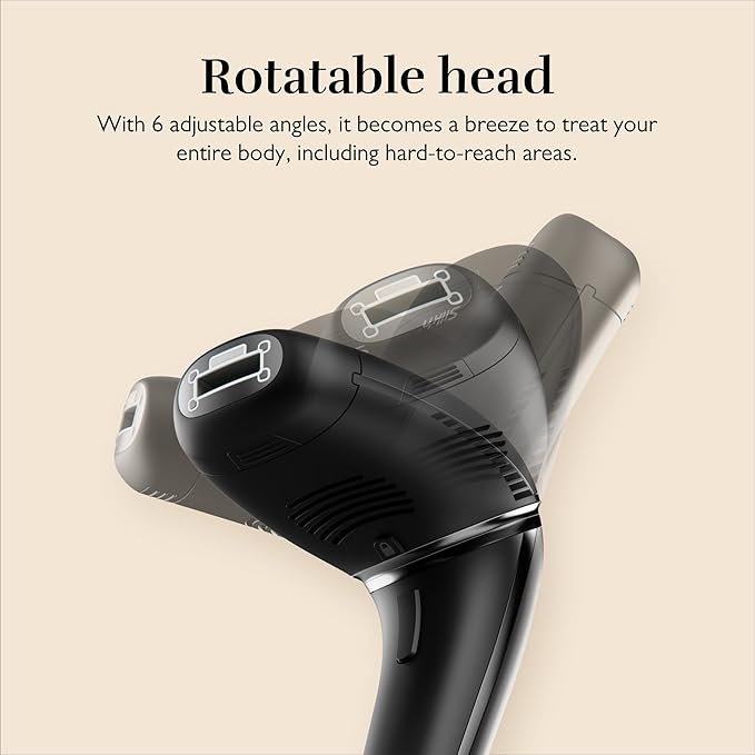 Silk'n Hair Removal Device for Women and Men Silk'n 7 Professional IPL with Rotating Head Painless Salon-Quality Results Starting in 3 Weeks Face and Body with 3 Smart Attachments Black