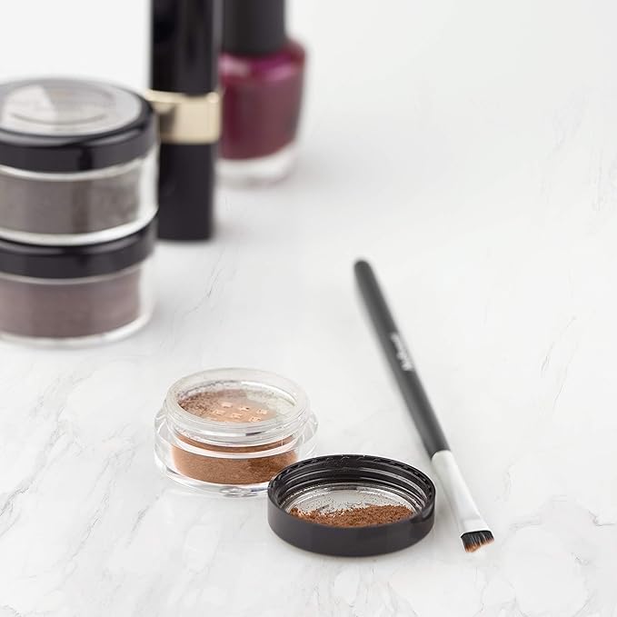 Natural Eyebrow Powder Eyebrow Kit ? Mica Brow Powder Eyebrow Makeup Kit with Professional Angled Eyebrow Brush ? 10 Natural Shades ? No Parabens or Chemicals ? Eyebrow Shaper Kit by NuBeauti
