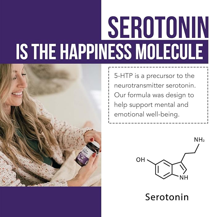 Organic 5-HTP - 200 mg | 99% 5HTP Concentration Plus Cofactor Vitamin B6 &amp Lion?™s Mane | Water Extracted from Organic Griffonia Seeds | Supports Mood Cognition &amp Sleep (60 Capsules | 30 Serv