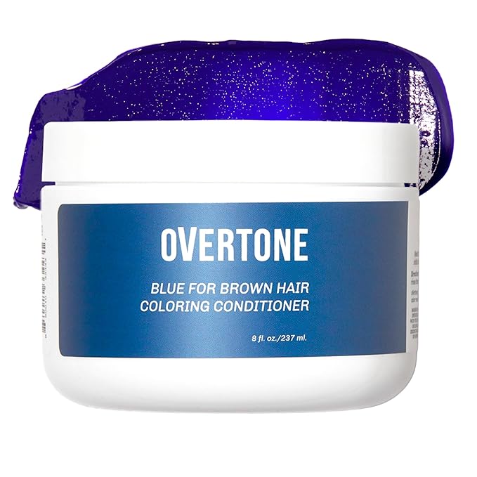 Overtone Semi Permanent Hair Color Conditioner Indigo Iris 8 oz Nourishing Damage-Free Color Depositing Mask for All Hair Types with Shea Butter &amp Coconut Oil Vegan &amp Cruelty-Free