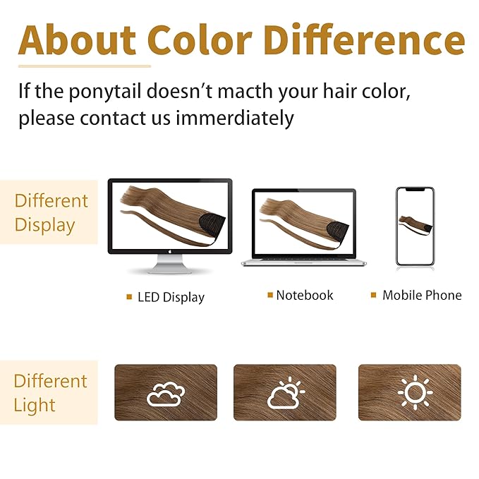 SEGO Ponytail Extension Human Hair Real Human Hair Clip In Wrap Around Long Straight Ponytail With Magic Paste Pony Hairpieces for Women -18 Inch 90g 6 Light Brown