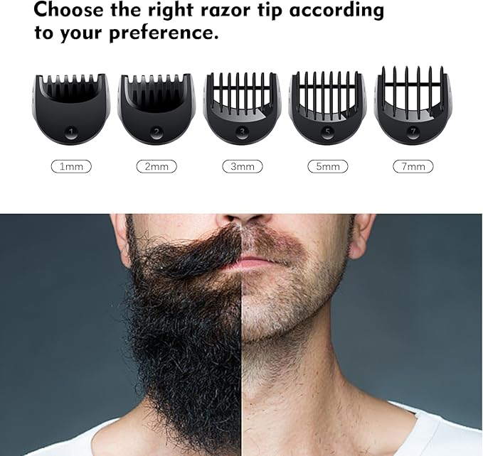 Beard Trimmer Attachment Fit for Br-aun Series 5 6 and 7 Electric Razors 1/2/3/5/7mm Replacement Shaver Guide Combs for 5018s 5020s 6075cc 7071cc 7075cc 7085cc 7020s 5050cs 6020s 6072cc