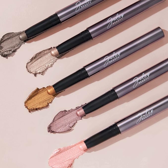 Julep Eyeshadow 101 Cr?me-to-Powder Waterproof Shadow Stick Duo ? Long-Lasting Crease-Proof Easy Appy with Built-in Smudger - Pearl &amp Rose Shimmer