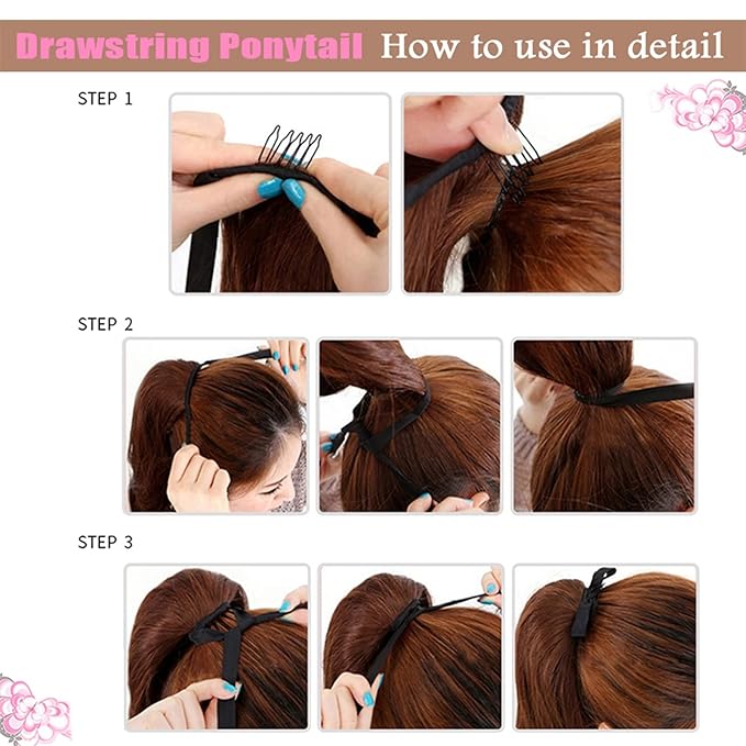 Hair Accessories 1 Pack Long Corn Wave Ponytail Lengthening Synthetic Natural with Drawstring Hairpin Ponytail Extension Women Wigs Hair Pieces For Women(00932inches)