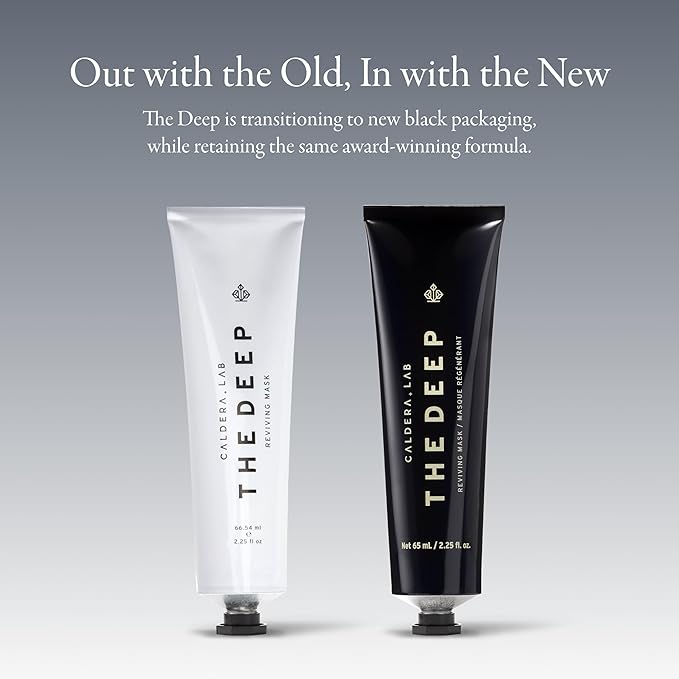 Caldera + Lab The Deep | Men's Organic Hydrating Clay Face Mask for Dry Sensitive &amp Normal Skin ? Vegan Natural &amp Antioxidant Packed Exfoliating Skincare Facial Treatment