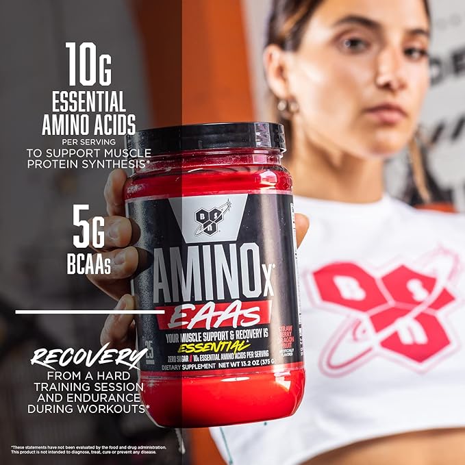 BSN Amino X EAAs Muscle Recovery and Endurance 10g Essential Amino Acids 5g BCAAs Zero Sugar Caffeine Free Jungle Juice 13.2oz 25 Servings