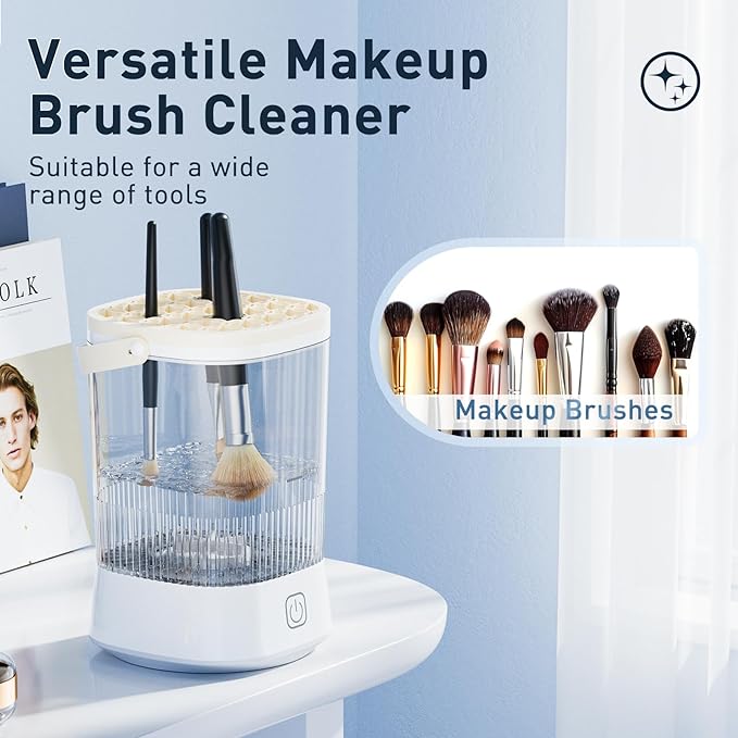 Electric Makeup Brush Cleaner Portable Automatic USB Cosmetic Brushes Cleaner Machine Automatic Makeup Brush Cleaner for Makeup Sponges and Brushes（22）