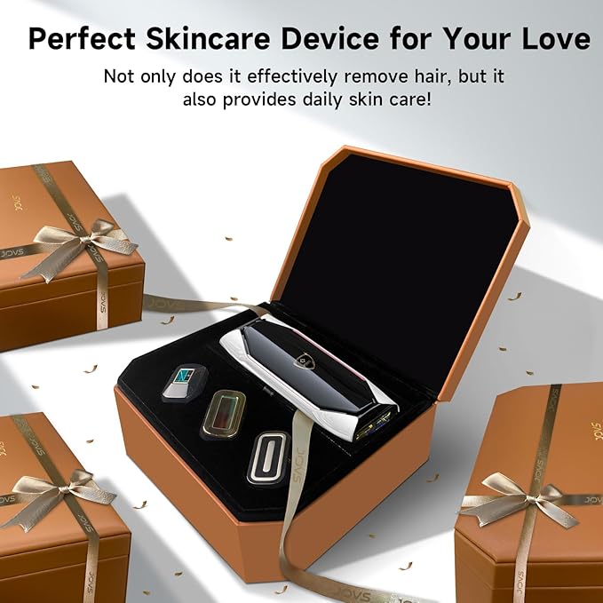 JOVS Laser Hair Removal 37°F Painless Hair Removal Device with Sapphire Ice-Cooling 3 in 1 Hair Removal &amp Skin Rejuvenation for Women and Men 8 Modes Skin Care for Whole Body Touch Screen Whi