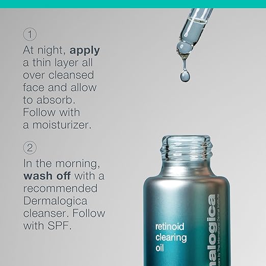 Dermalogica Retinol Clearing Oil Face Serum with Salicylic Acid - Anti-Aging Acne Treatment That Delivers Clearer Vibrant Skin by Morning (1 Fl Oz)
