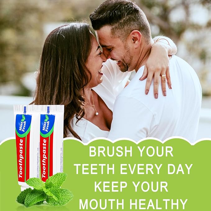 60 Tubes Bulk Travel Size ToothpasteMiniature 0.88oz(25g) Small Toothpaste Travel Size Bulk 1.3x3.93 inches Peppermint Mini Disposable Toothpaste for HotelGuestsHomelessCharity