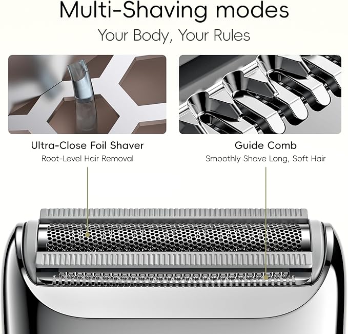 yoose Electric Razors for Women IPX7 Alloy Body Bikini Trimmer for Women (USB-C Trimmer Comb Multi Shaving Modes) Portable Size Porcelain White