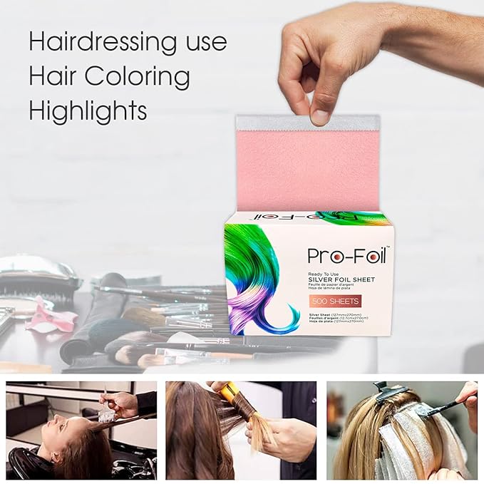 Just Home Pink Hair Highlighting Pop Up Foils 2000 Sheets Pre ? Cut for Bleaching Coloring Lightening Styling In-Built Dispenser for Professionals Salons Personal Use