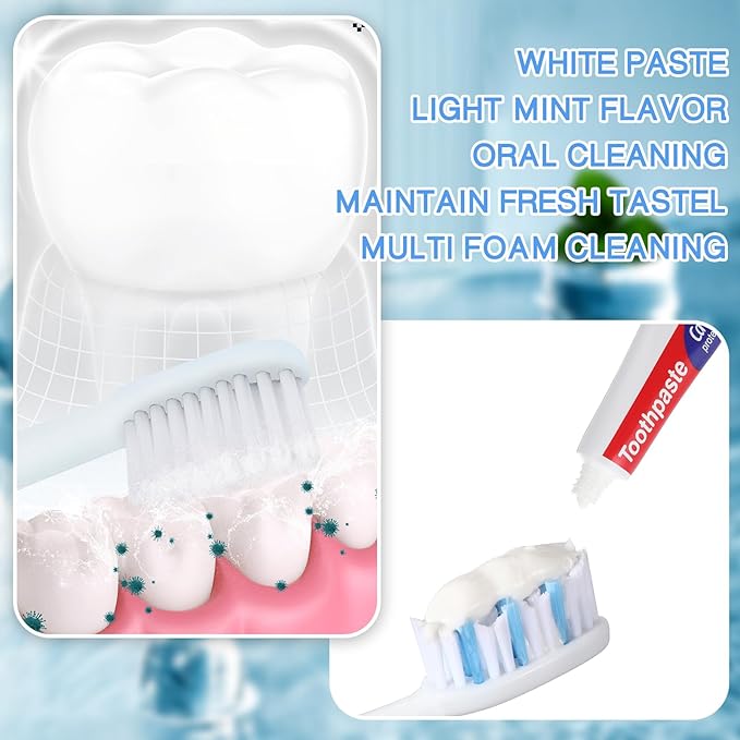 Mini Toothpaste Bulk Regular Clean Mint Toothpaste for Bad Breath Helps Freshens Breath Whitens Teeth Travel Size 0.18oz for Home Hotel Office School Camping