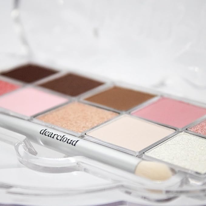 dearcloud Sky/Shadow ? Strawberry Garden ? eye shadow palette makeup with 10 Ultra-Fine Pigments &amp Dual-Ended eyeshadow brush ? Korean beauty eye makeup (Strawberry Garden)